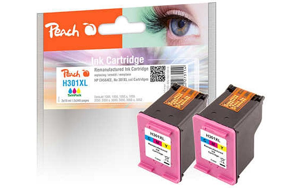 Peach 301XL Tintenpatronen-Multipack, 2er-Set (Kompatibel) – für HP DeskJet 1000/1010/1050 … – CH564EE