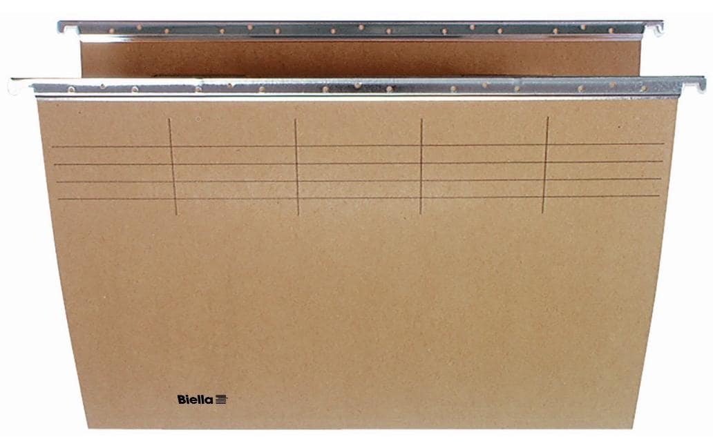 Biella Hängeordner für A4 – Karton, Olivgrün, 320 × 240 mm, mit Vordruck