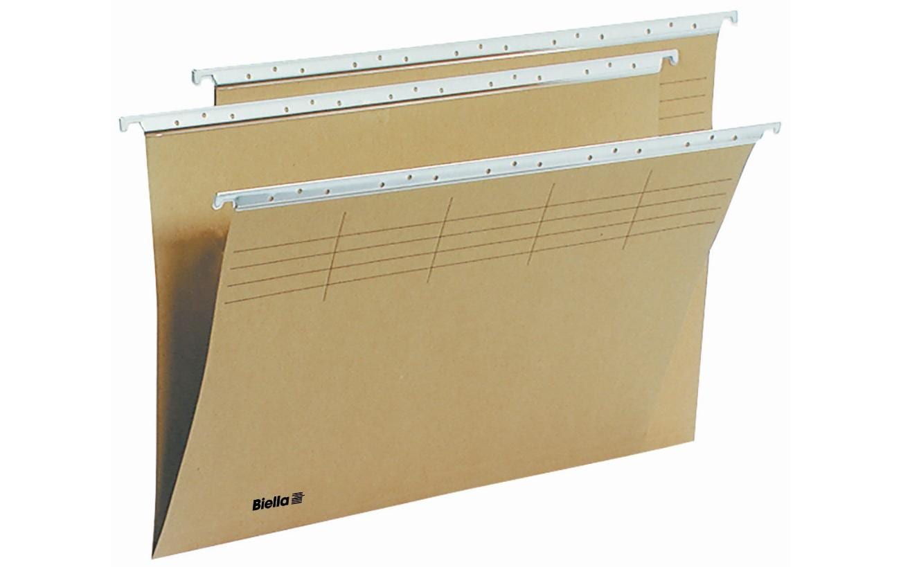 Biella Hängeordner für A4 – Karton, Olivgrün, 320 × 260 mm, mit Vordruck