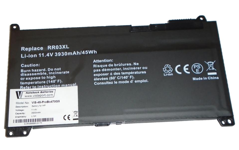 Vistaport Notebook-Akku – für HP ProBook 430/440/450/455 (G4–G5), 470 G5, MT20–MT21 – 45 Wh, 11,4 V – Schwarz