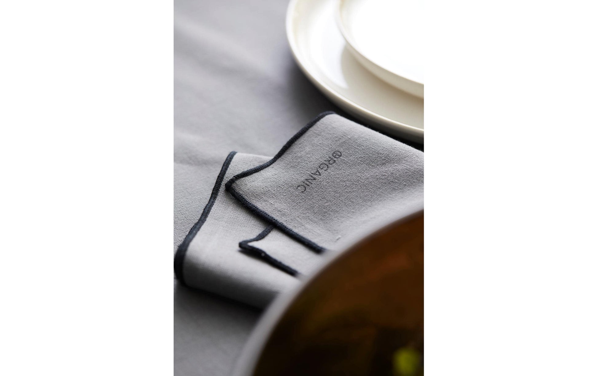 Södahl Stoffserviette – Grau/Schwarz – 50 × 50 cm, Baumwolle – 2er-Set