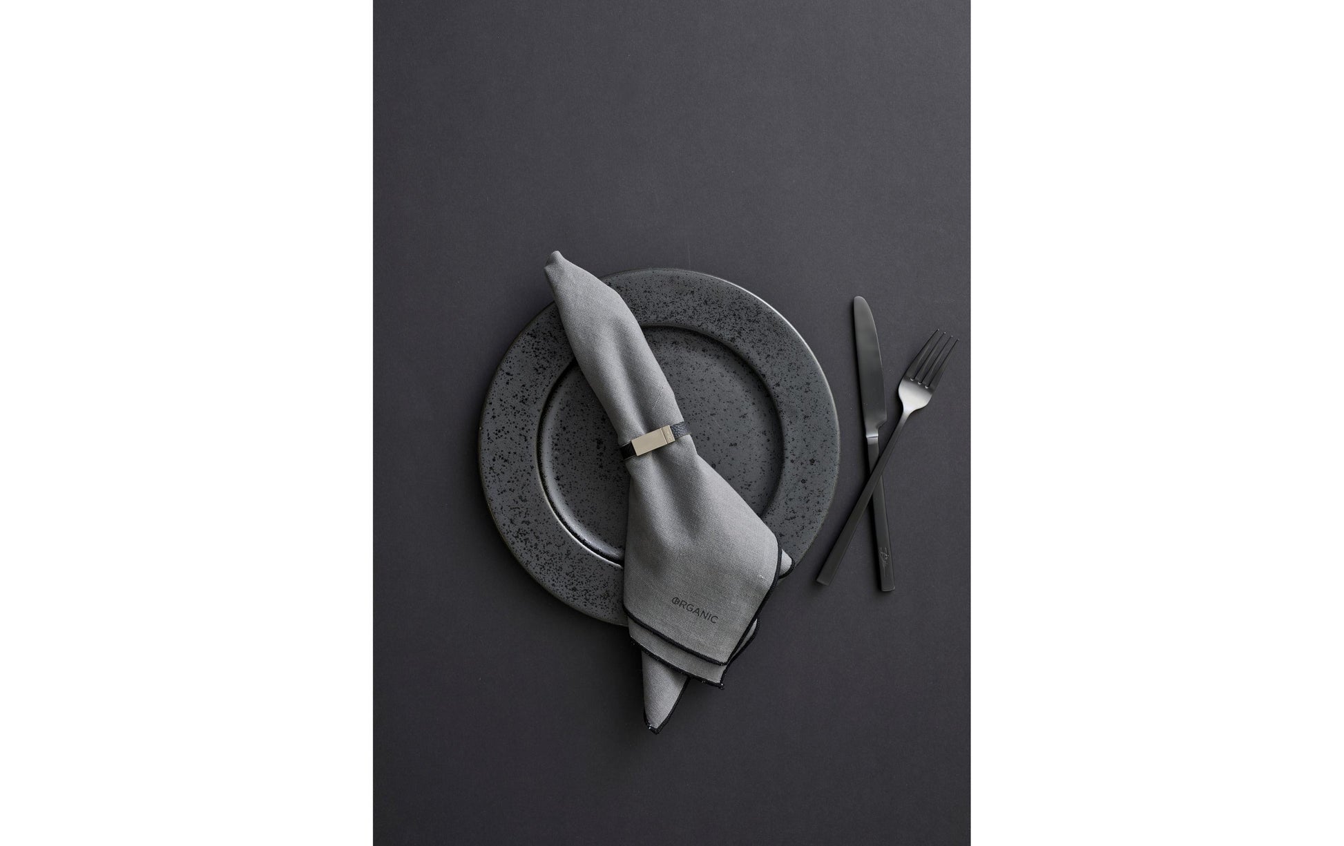 Södahl Stoffserviette – Grau/Schwarz – 50 × 50 cm, Baumwolle – 2er-Set