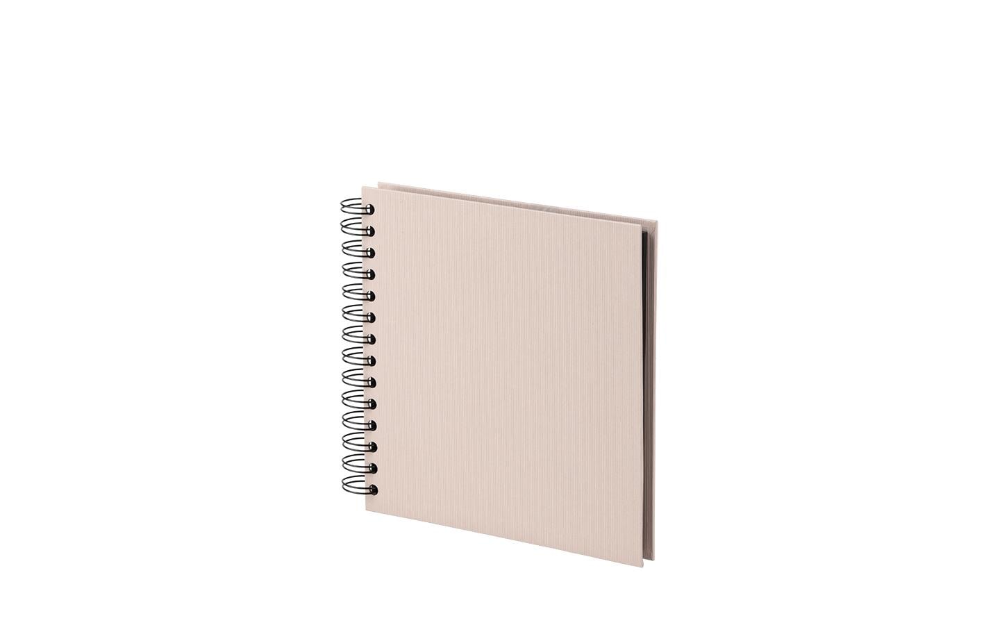 Rössler Soho – Fotobuch, Spiralbindung, 60 schwarze Seiten, 18 × 18 cm, Karton, Altrosa