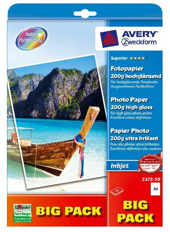 Avery Fotopapier – Hochglänzend, A4, 50 Blatt