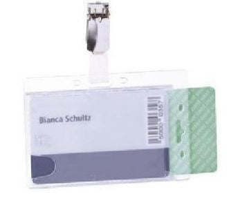 Durable Magnetclip – 87 × 54 mm, transparent, für 2 Betriebsausweise, 25er-Pack