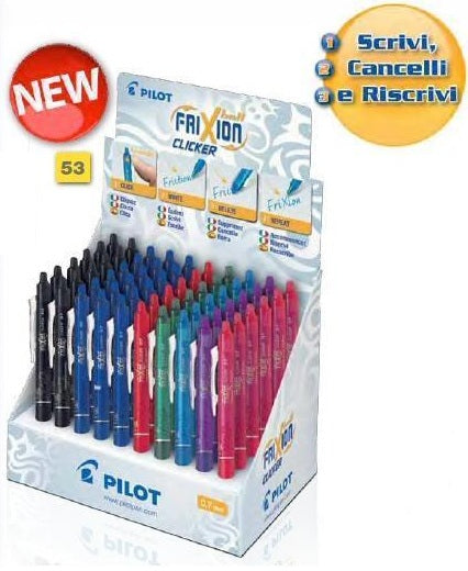 Pilot FriXion Ball Clicker – Tintenroller-Set, 0,7 mm, 60er Display