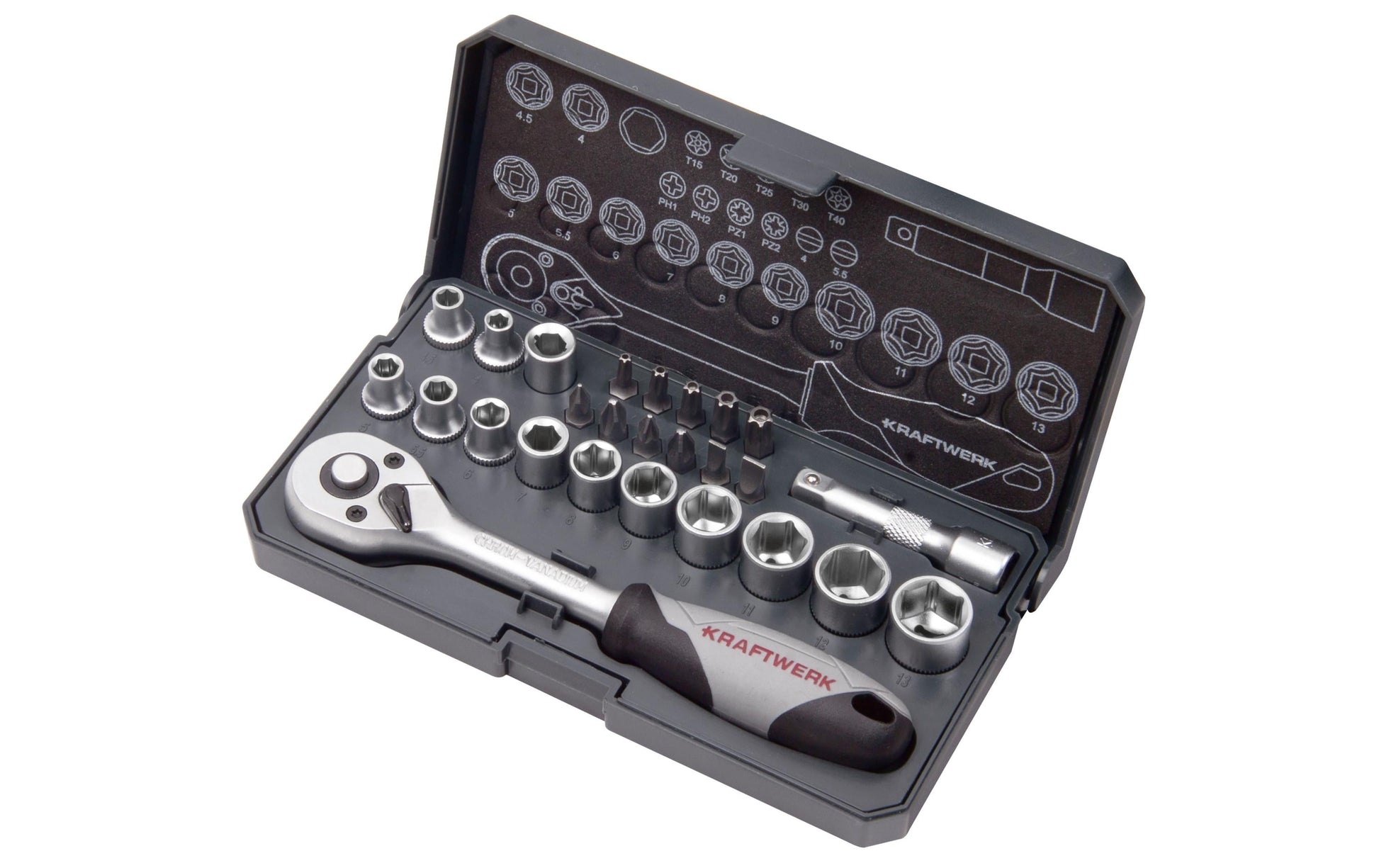 Kraftwerk Steckschlüsselsatz Basic – Antrieb 1/4" – 204.100.000
