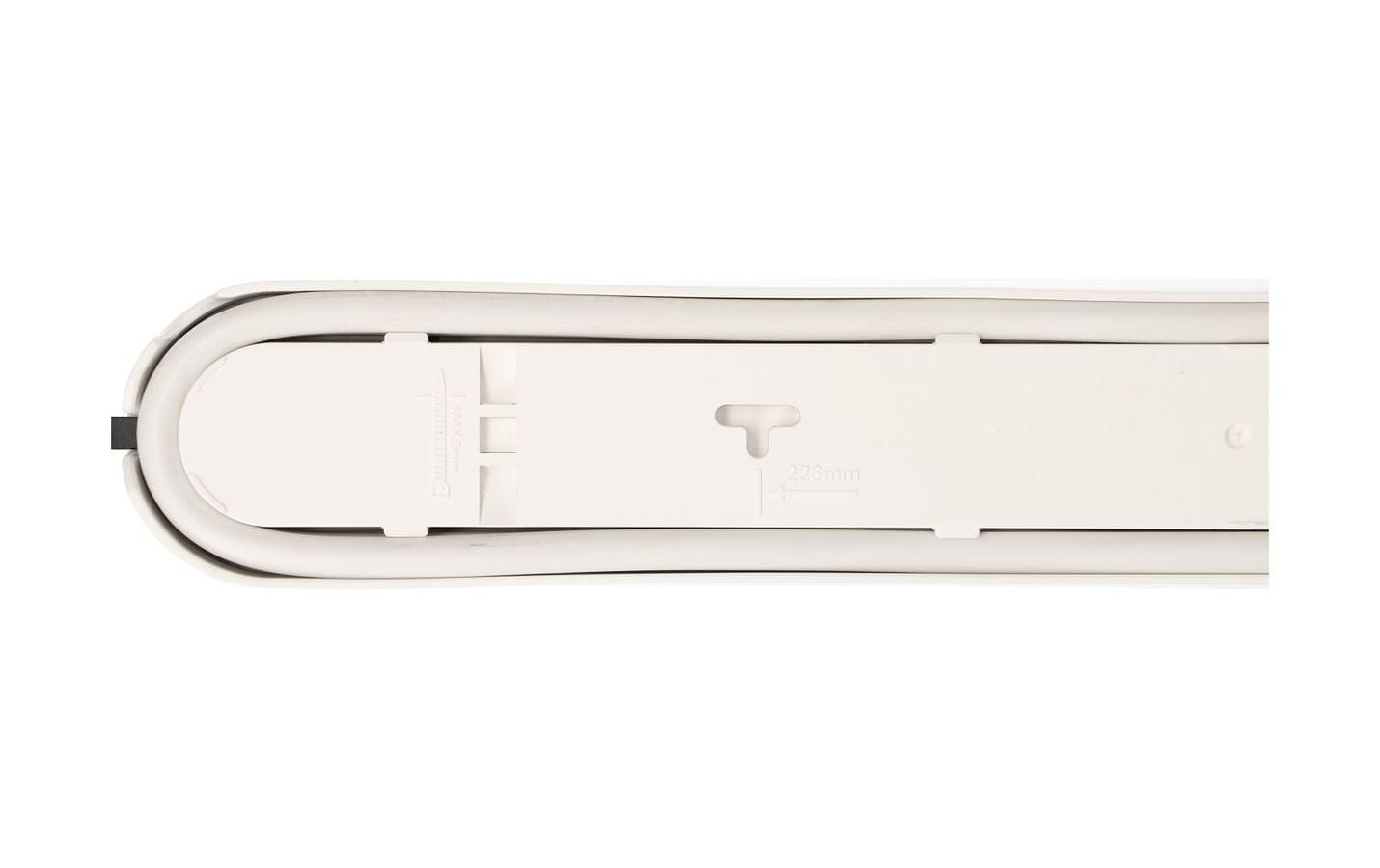 Max Hauri AG Max Hauri Design Line Steckdosenleiste, 6×T13, mit Schalter, 2,2 m, Eingang T13 – weiss