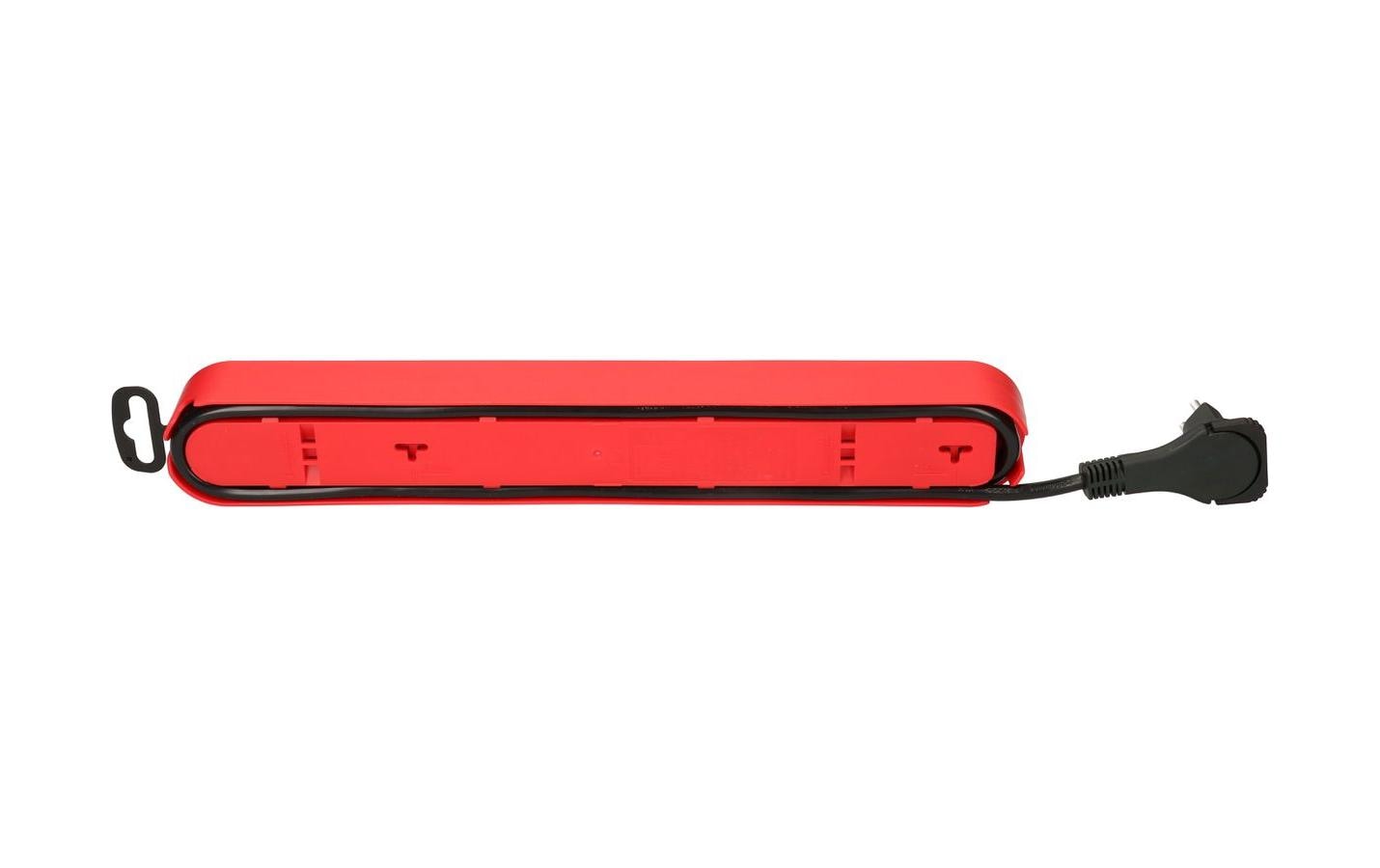 Max Hauri AG Max Hauri Design Line Steckdosenleiste – 5×T13, 2×USB (A+C), mit Schalter, 2,2 m, Überstromschutz – Rot