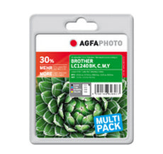 AgfaPhoto Tintenpatronen-Multipack, Schwarz/Cyan/Magenta/Gelb (Kompatibel) – 3'166 Seiten – ersetzt LC-1240