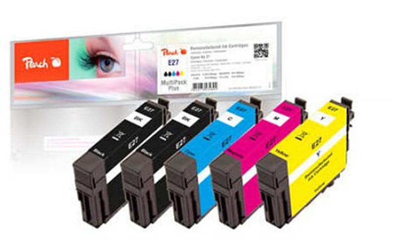 Peach Tintenpatronen-Multipack Nr. 27, CMYK, 5er-Pack, kompatibel – für Epson WorkForce WF-3600 Serie und andere