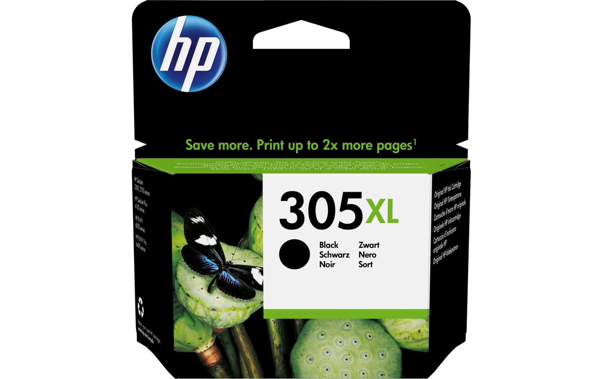 HP 305XL Schwarz Tintenpatrone (Original) – 240 Seiten – für HP DeskJet 2723 – 3YM62AE