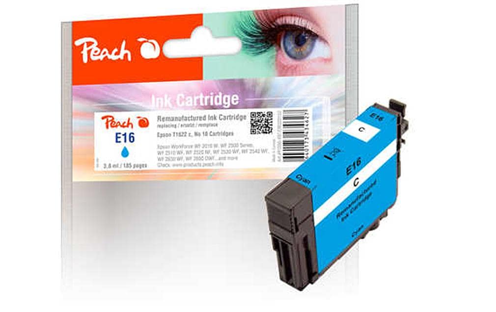 Peach Druckerpatrone – Epson T1622/No16, Cyan, Standardertrag