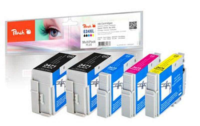 Peach Tintenpatronen-Multipack 34XL, CMYK, XL, kompatibel – für Epson WorkForce Pro WF-3700 Serie