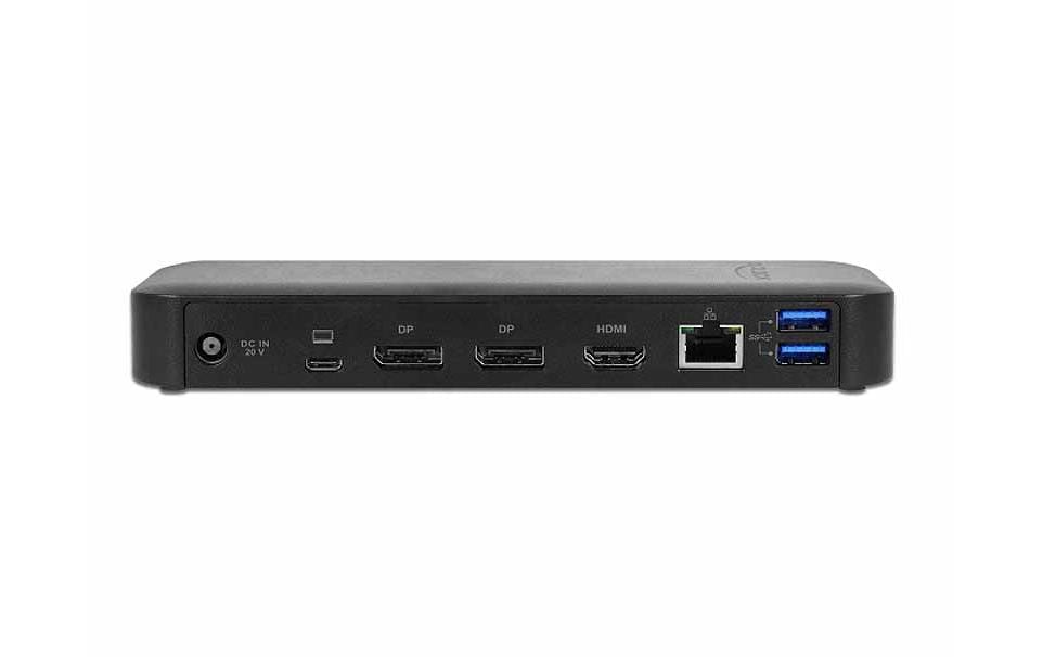 DeLOCK 87746 Dockingstation – USB-C, 2× DP, 1× HDMI, 3× USB-A, 85 W PD, GbE, 3,5 mm Audio, für USB-C-Laptops