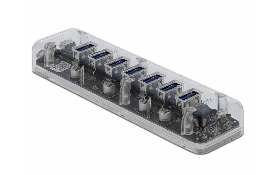 DeLOCK 64088 USB-Hub – USB 3.0, 7× USB-A, für Windows/Mac
