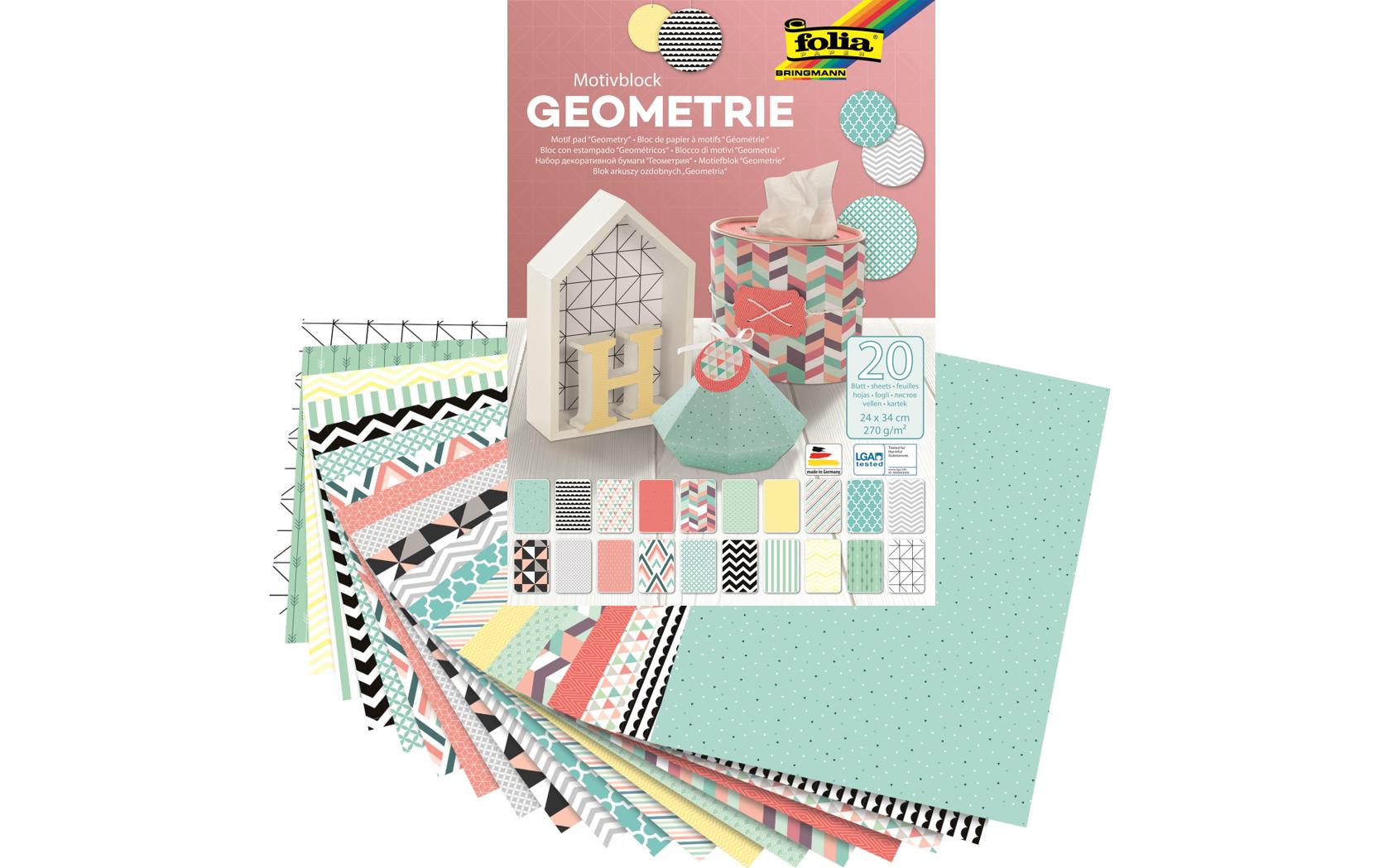 Folia Motivkartonblock – 240 × 340 mm – 270 g/m² – sortiert – 20 Blatt