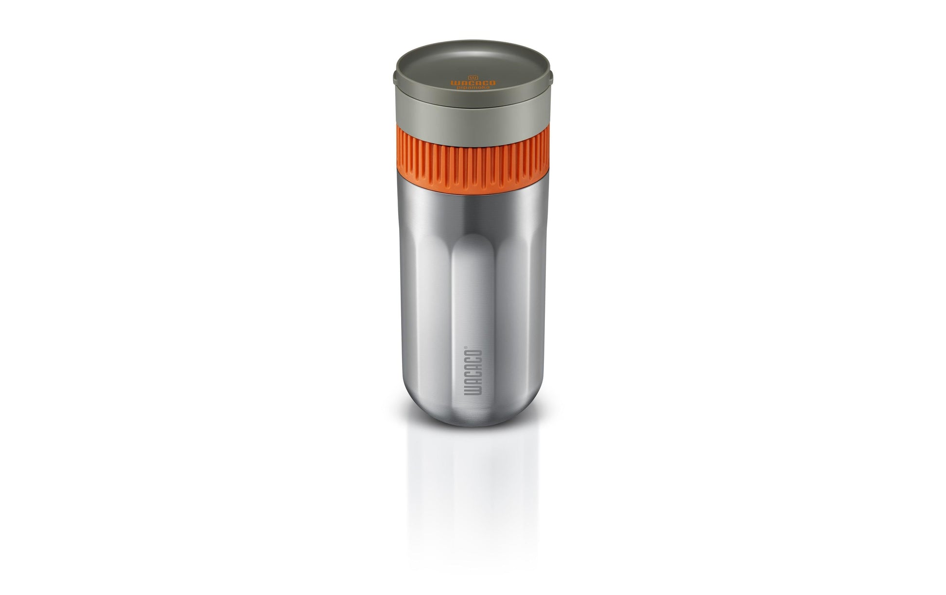Wacaco Pipamoka Pipa French Press / Kaffeebereiter – 0,3 l, 1 Tasse, Edelstahl/Orange, 7,3 × 18,2 × 7,3 cm