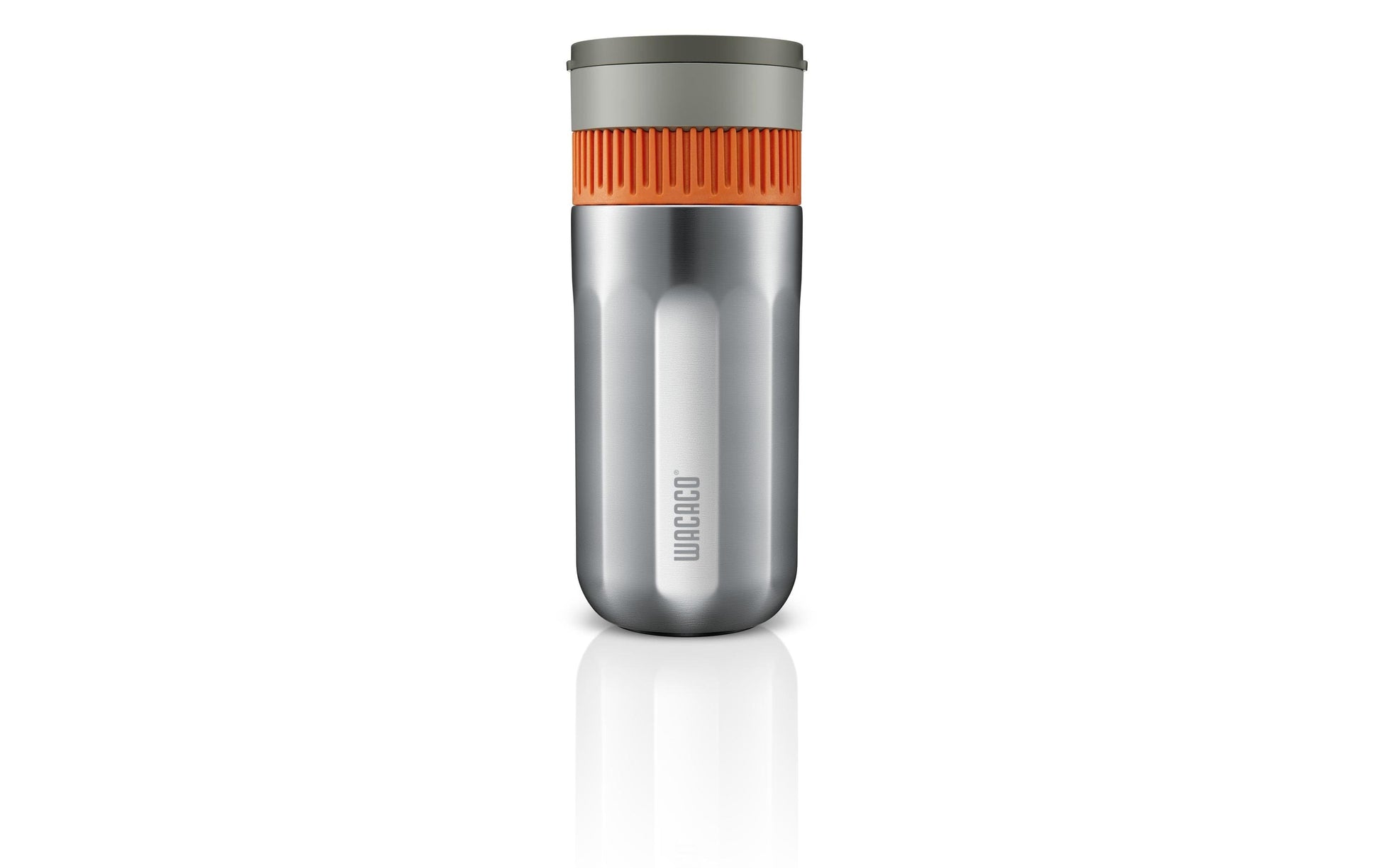 Wacaco Pipamoka Pipa French Press / Kaffeebereiter – 0,3 l, 1 Tasse, Edelstahl/Orange, 7,3 × 18,2 × 7,3 cm