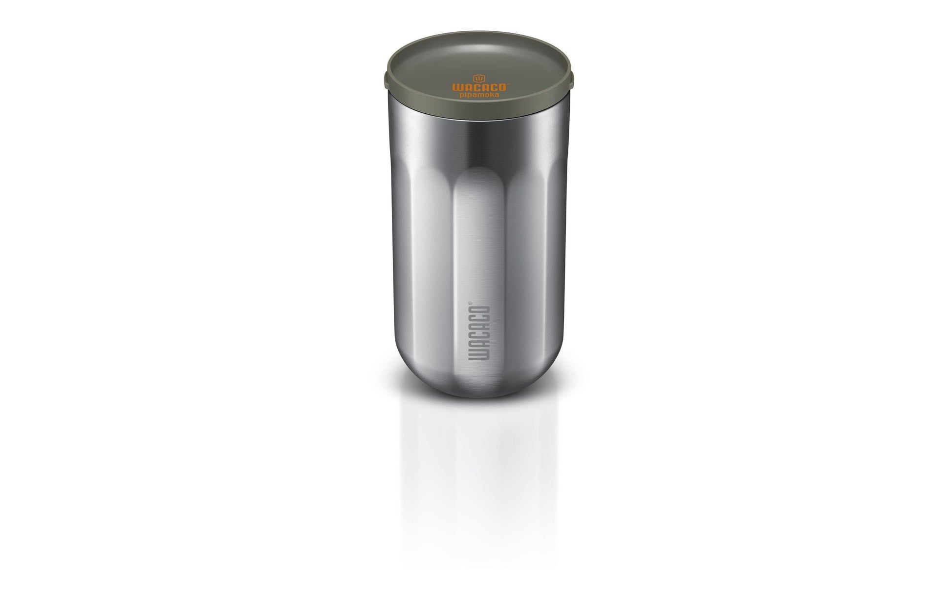 Wacaco Pipamoka Pipa French Press / Kaffeebereiter – 0,3 l, 1 Tasse, Edelstahl/Orange, 7,3 × 18,2 × 7,3 cm