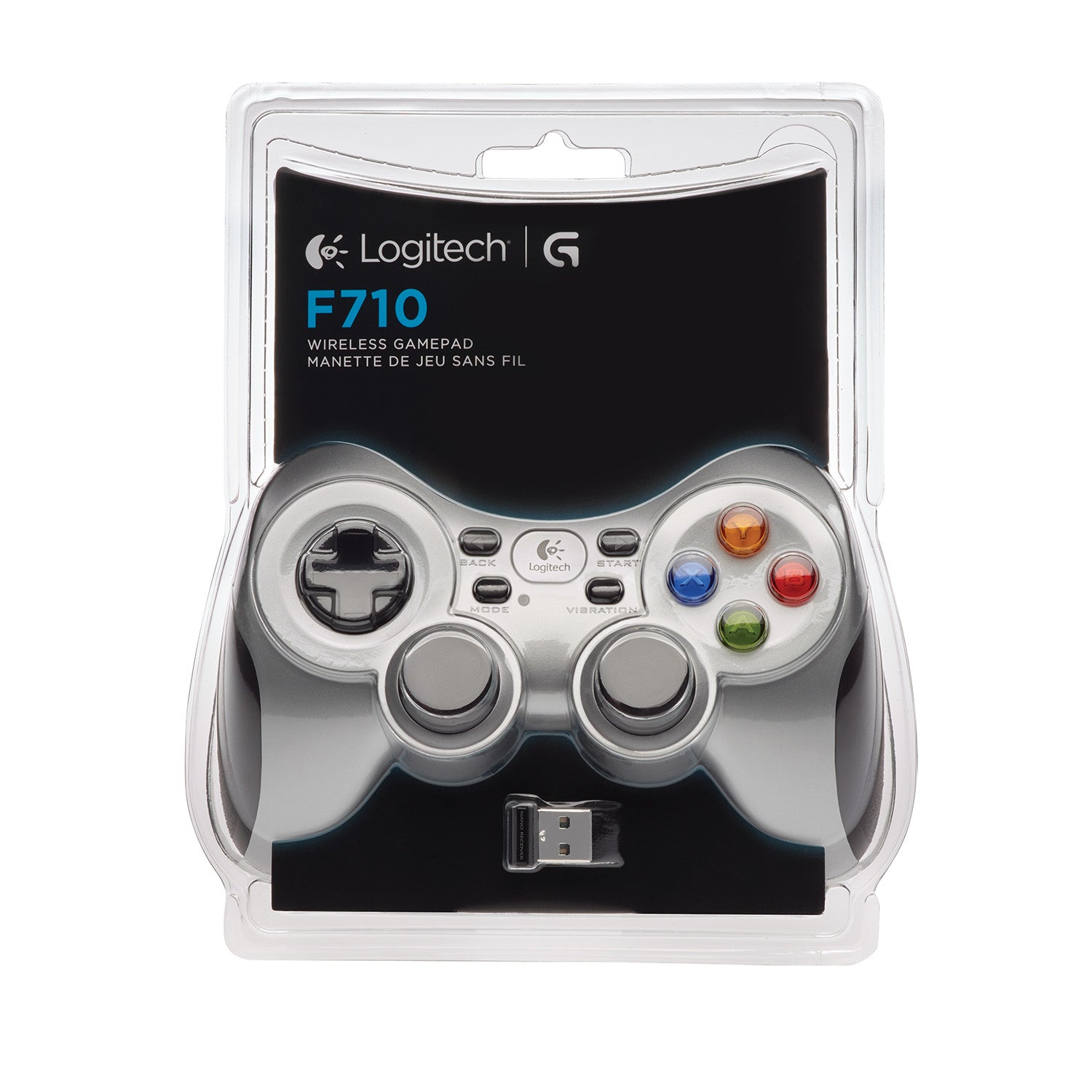 Logitech G F710 – Gamepad – Kabellos (2,4 GHz), Analoge Sticks, Vibration, Schwarz, Silber