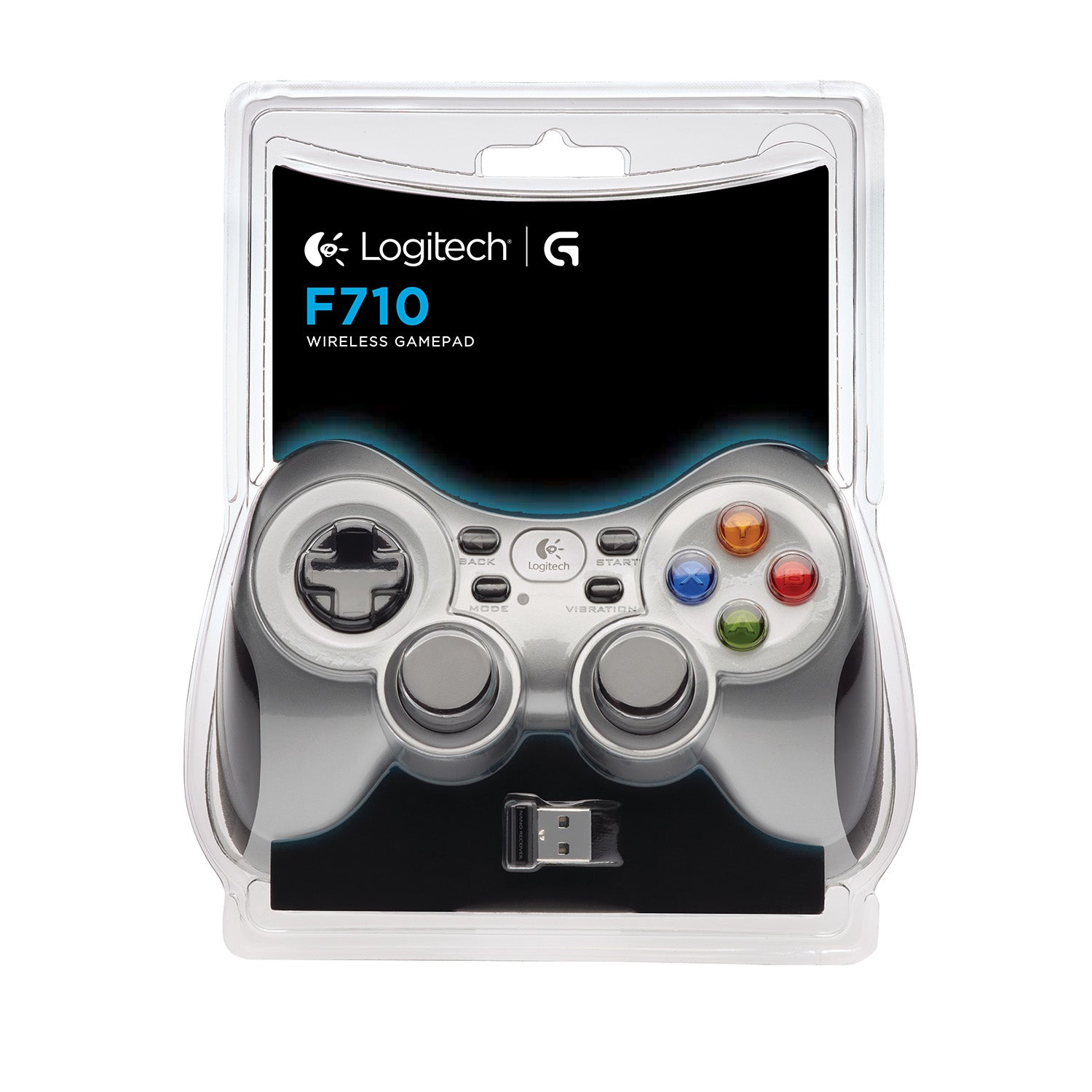 Logitech G F710 – Gamepad – Kabellos (2,4 GHz), Analoge Sticks, Vibration, Schwarz, Silber
