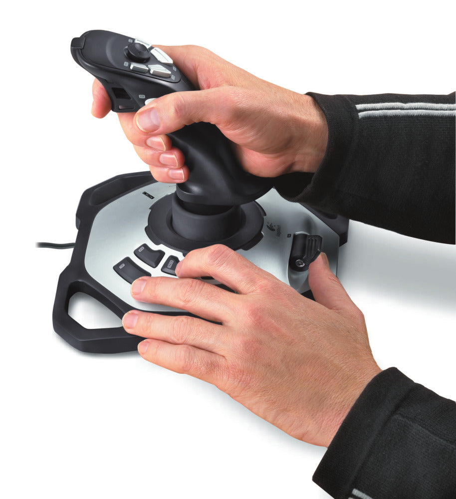 Logitech G Extreme 3D Pro – Joystick – USB (kabelgebunden), Schwarz/Weiss, für PC