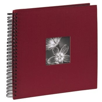 Hama Fotoalbum Wiro Fine Art – für 360 × 320 mm, weinrot, Spiralbindung, mit Pergaminzwischenblättern, Papier