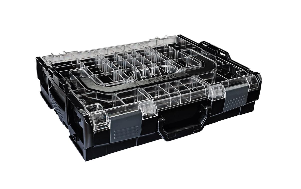 L-BOXX 102 Systemkoffer 8,8 l – leer, Klickverschluss, mit transparentem Deckel, B 445 × H 118 × T 358 mm