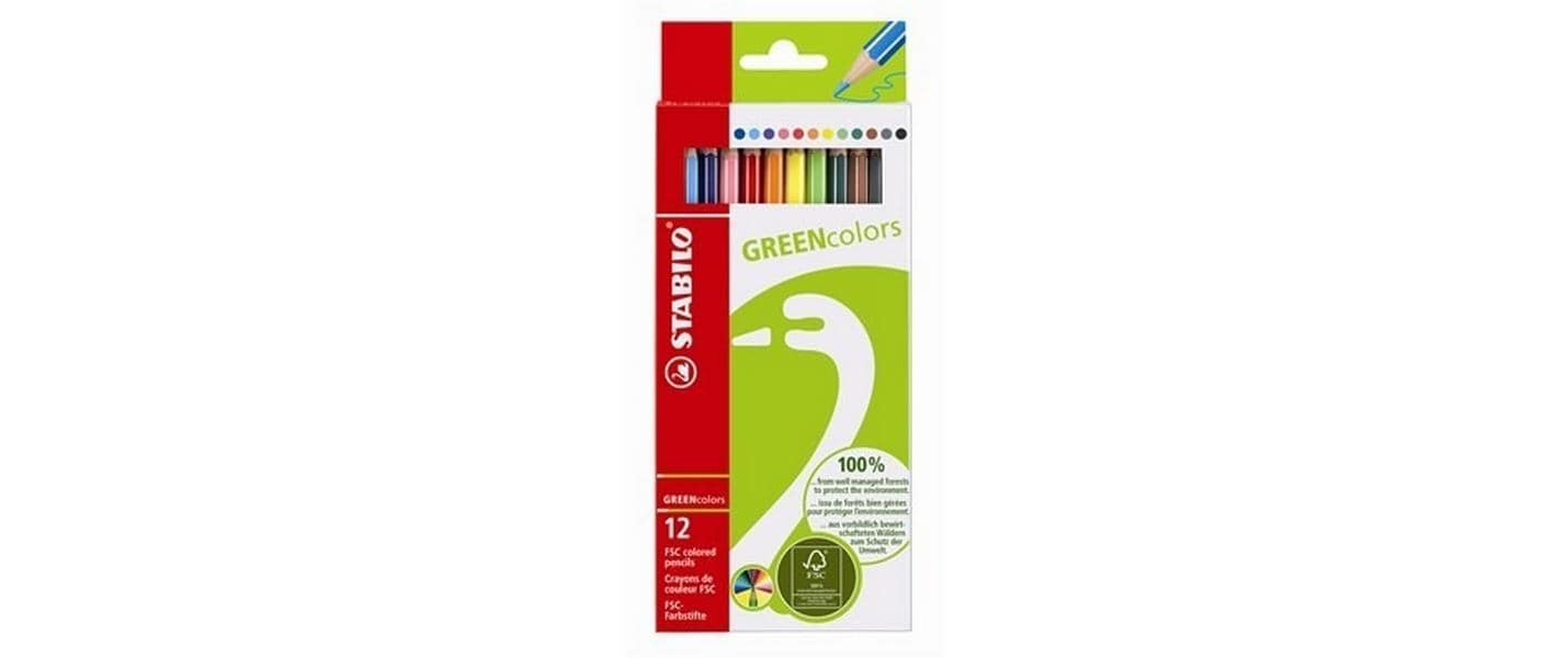 STABILO Buntstifte GREENcolors – 12 Farben, Ø 3 mm, FSC