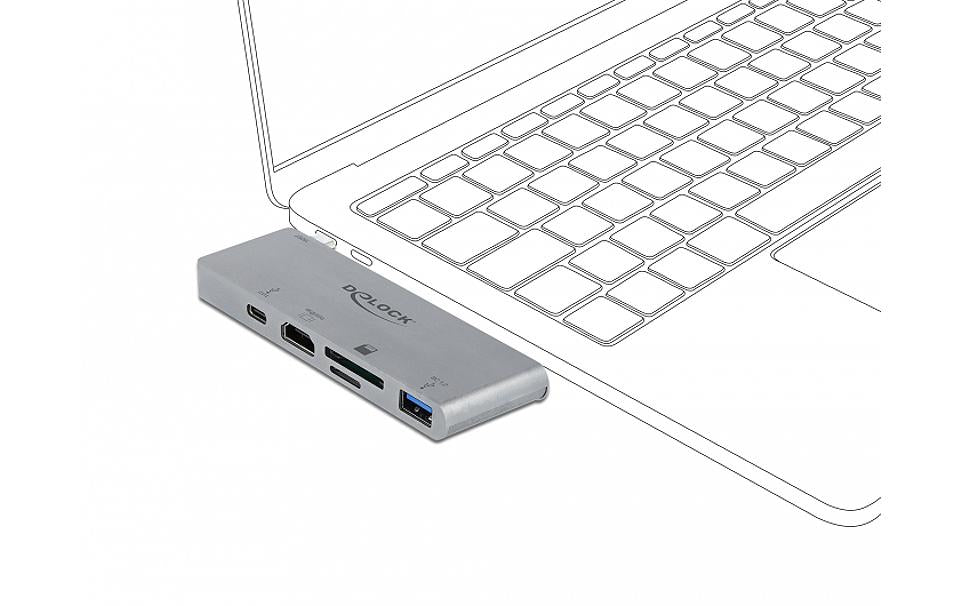DeLOCK 87745 Dockingstation – USB-C, 1× HDMI, 1× USB-A, SD/microSD, für Mac