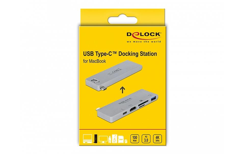 DeLOCK 87745 Dockingstation – USB-C, 1× HDMI, 1× USB-A, SD/microSD, für Mac