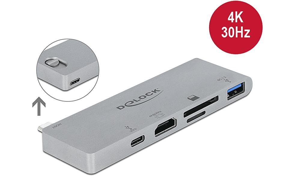 DeLOCK 87745 Dockingstation – USB-C, 1× HDMI, 1× USB-A, SD/microSD, für Mac