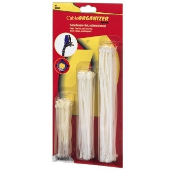 Hama Kabelbinder – 2,5 × 100/150/200 mm, Kunststoff, Weiss, Einmalverschluss, 150er-Pack