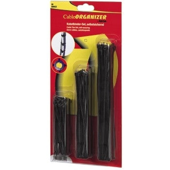 Hama Kabelbinder – 2,5 × 100/150/200 mm, Kunststoff, Schwarz, Einmalverschluss, 150er-Pack
