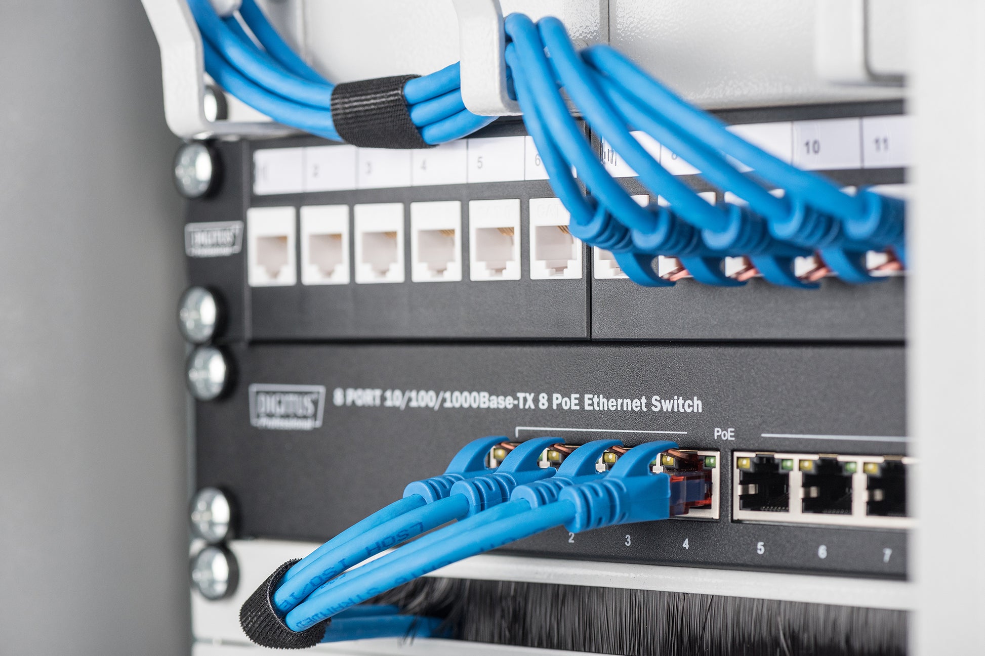 Digitus Patchpanel – 12-Port, 1U, Rackeinbau, Schwarz