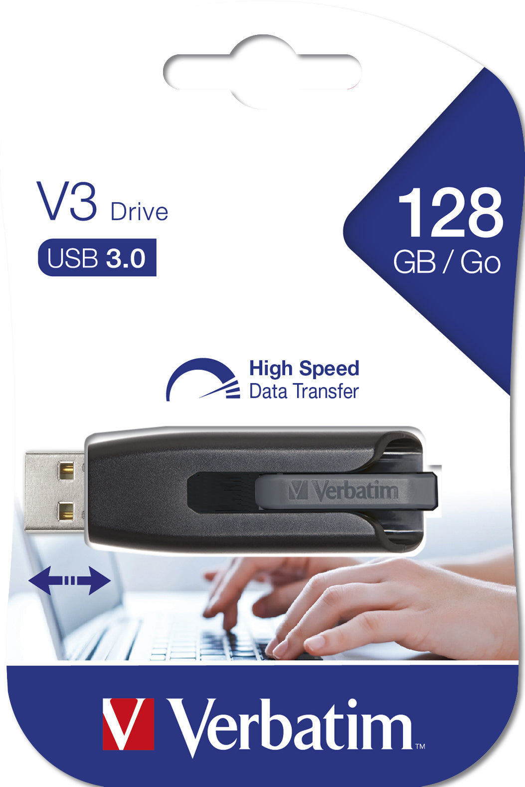 Verbatim V3 USB-Stick – 128 GB, USB 3.0, recyclingfähig