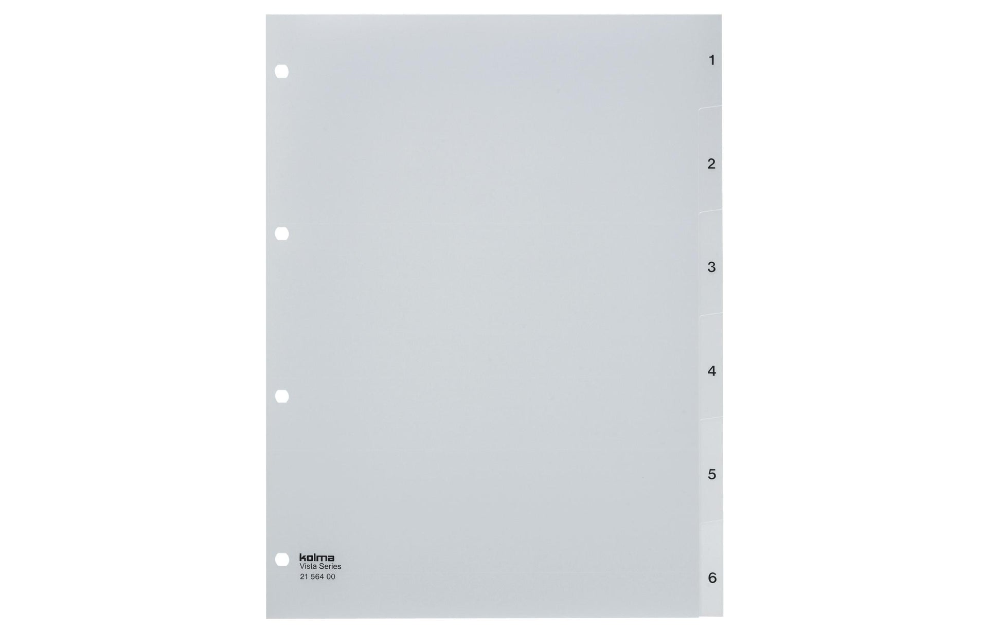 Kolma Vista Register – A4, 6-teilig, PP, transparent, vorgedruckt, 4-fach Lochung