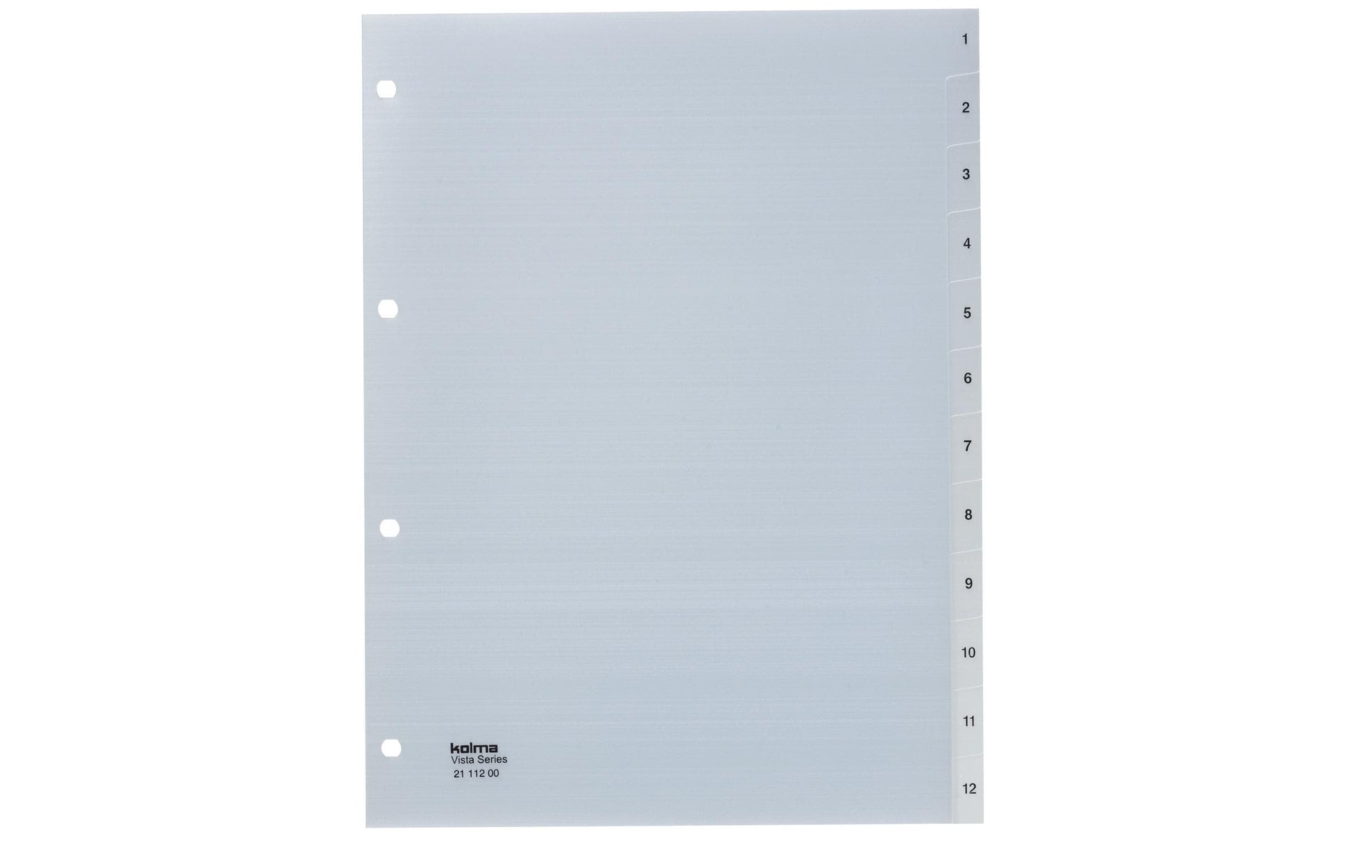 Kolma Register – A4, 12-teilig, PP, transparent, vorgedruckt, 4-fach Lochung