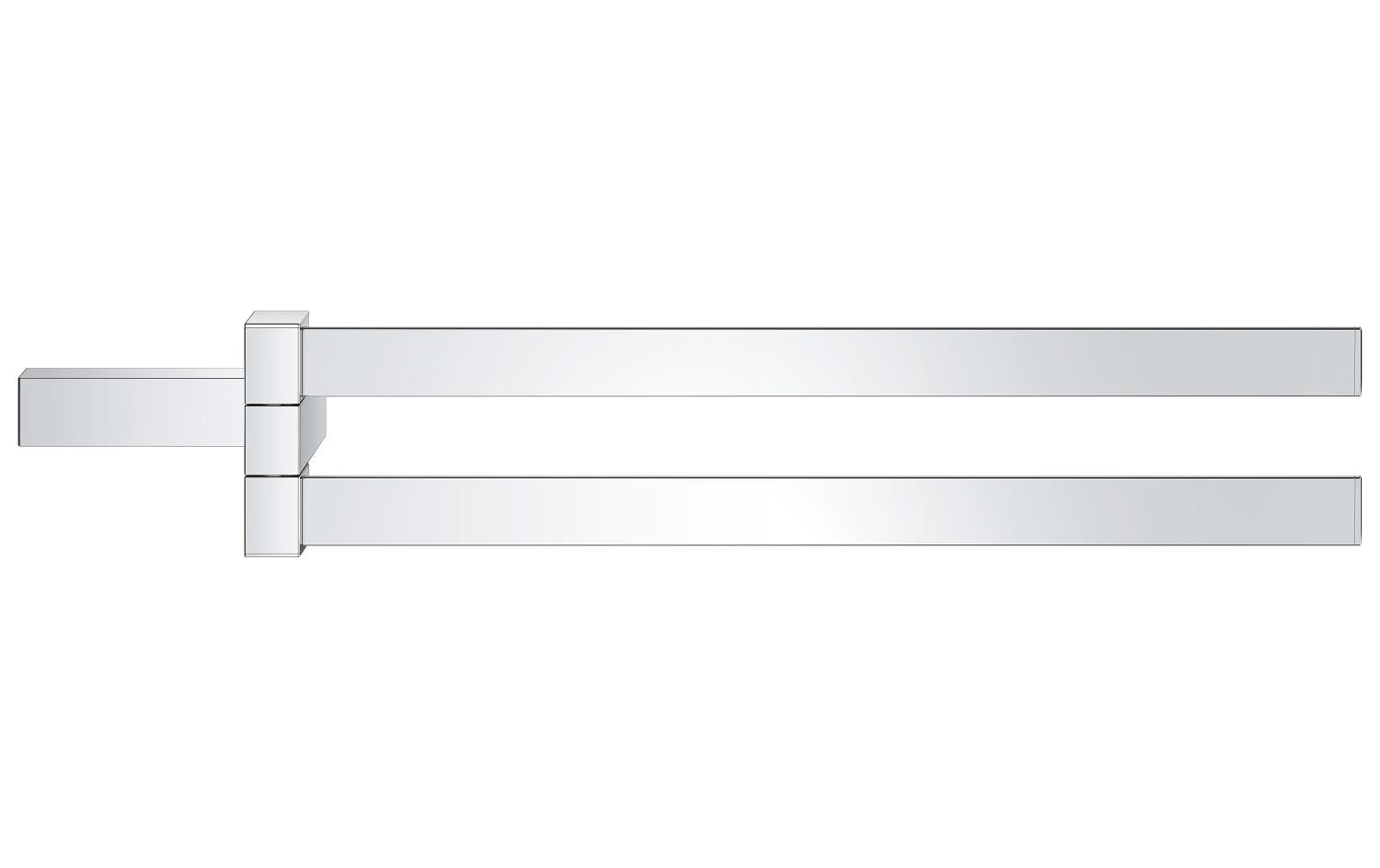 GROHE Selection Cube Handtuchhalter, doppelt – Wandmontage – 40 cm Breite – Chrom – Metall