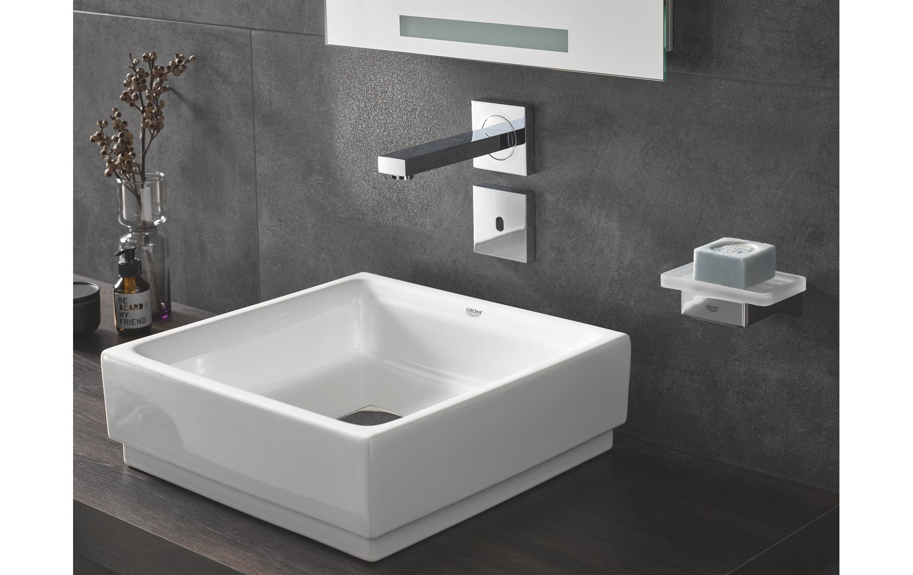 GROHE Seifenhalter (Wand) Selection Cube – Metall, zum Bohren, Chrom