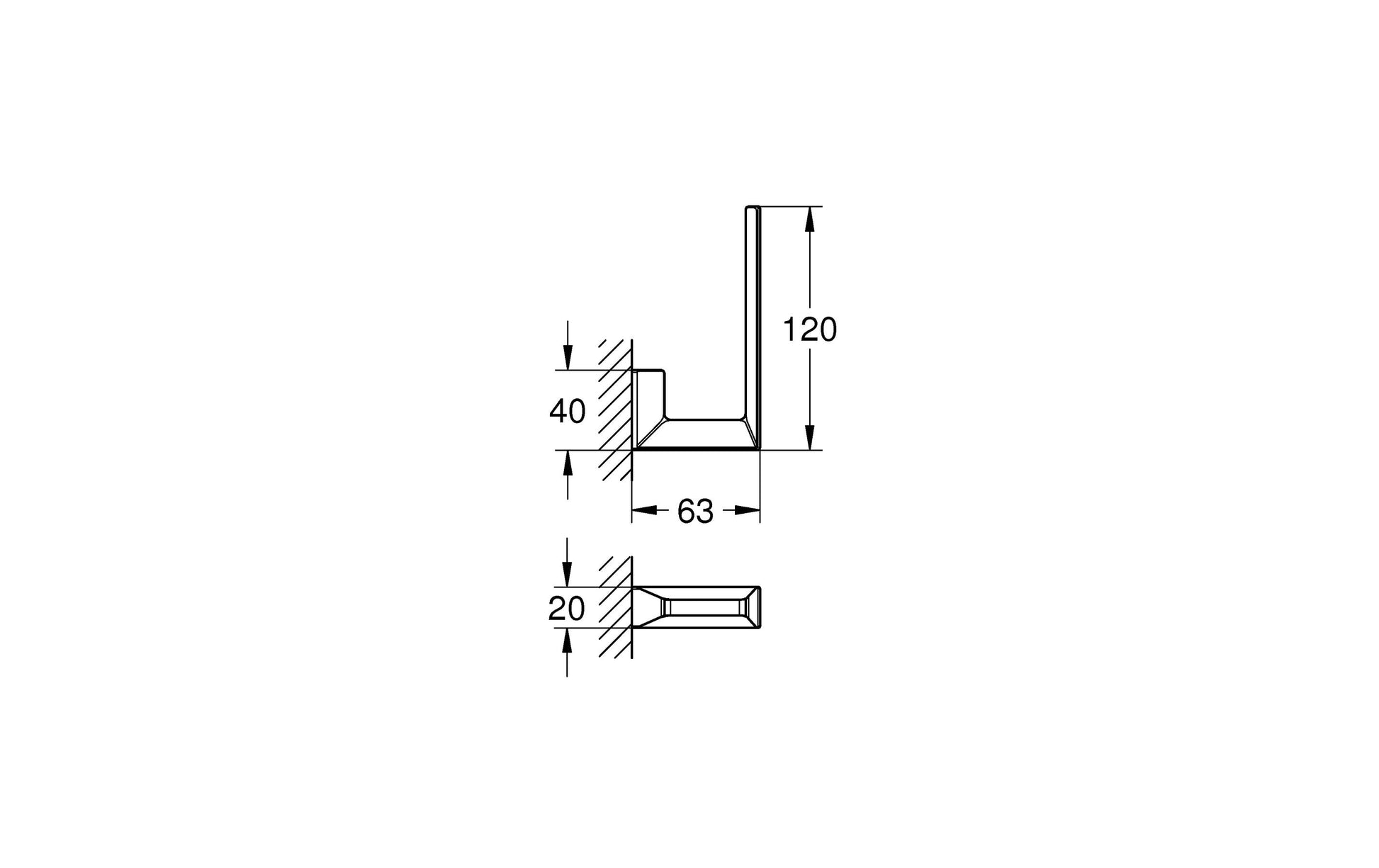 GROHE Selection Cube – Ersatzrollenhalter (Wand) – Metall chrom, wandmontiert