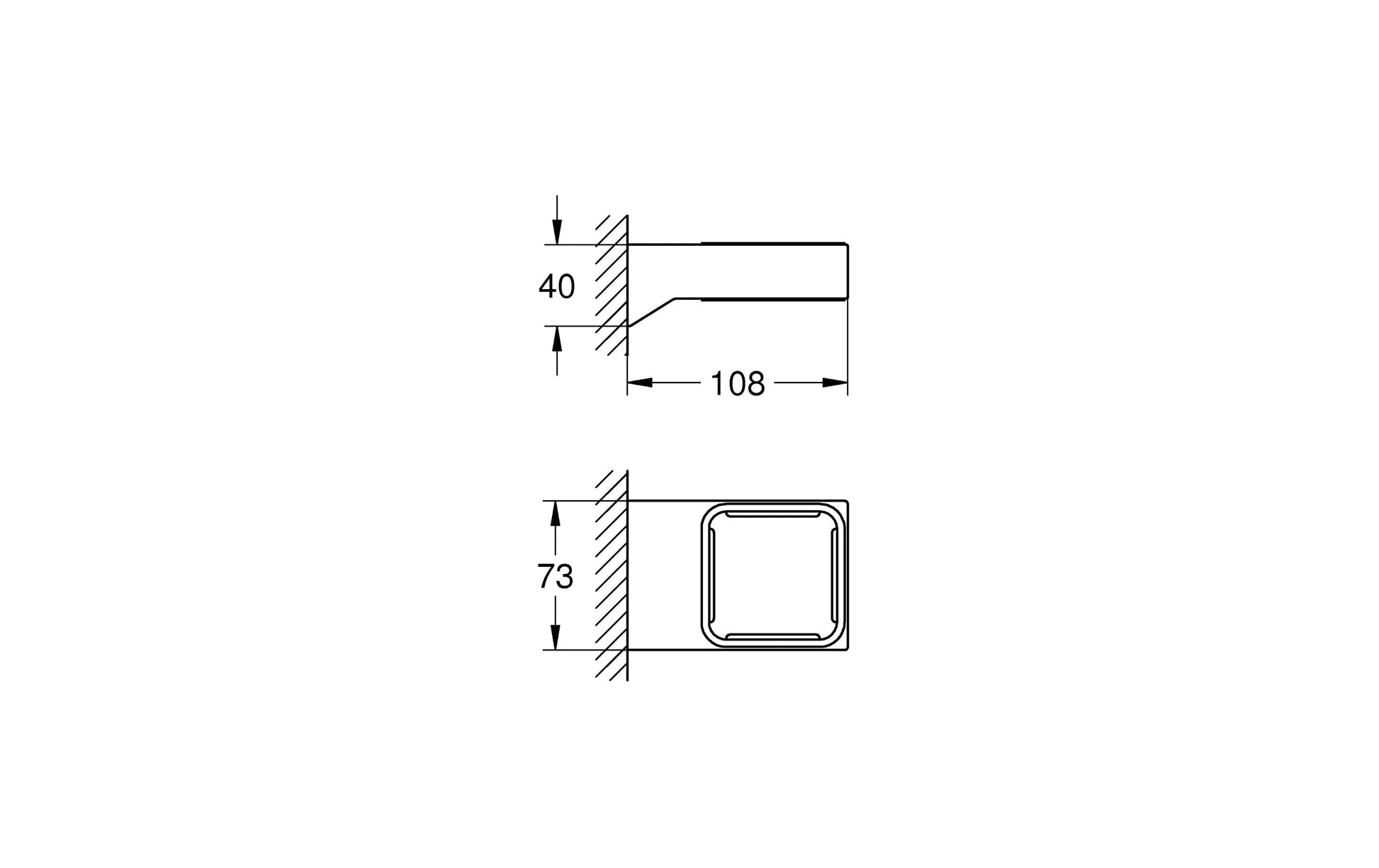 GROHE Seifenhalter (Wand) Selection Cube – Metall, zum Bohren, Chrom
