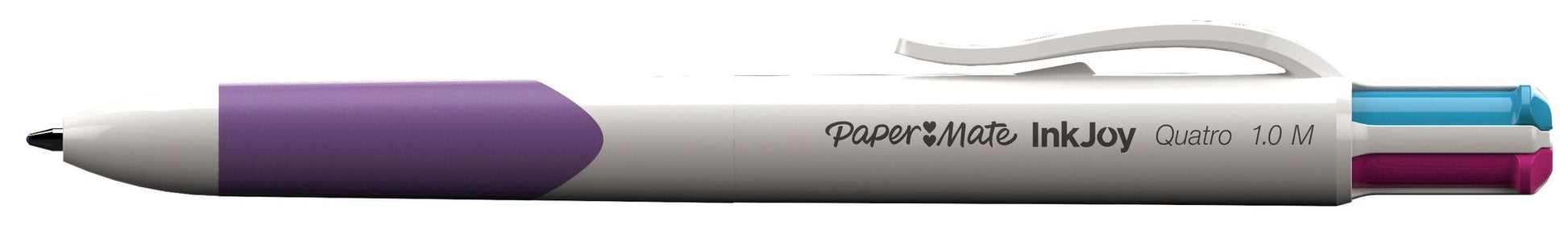 Papermate Inkjoy Quatro Multifunktions-Kugelschreiber – 4 Farben (Blau, Grün, Violett), Spitze 1 mm, 12er Pack