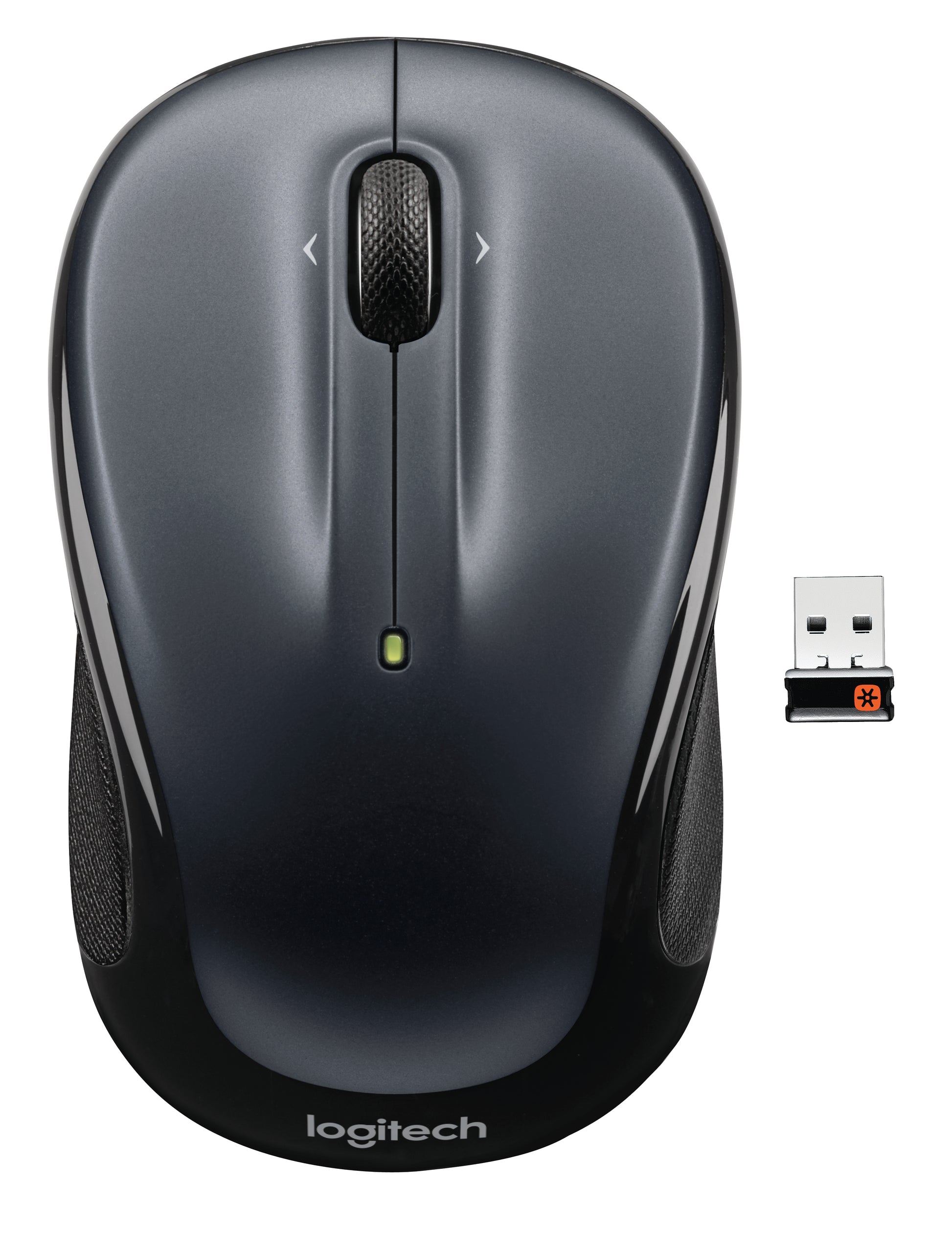 Logitech M325 Maus – kabellos, Bluetooth + 2,4 GHz, Batterieladeanzeige, dunkelgrau