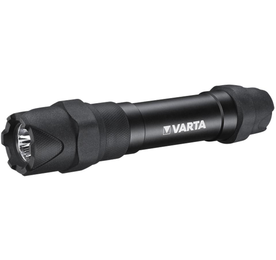 Varta Taschenlampe Indestructible F30 Pro – 650 lm, 279 m, IP67, 6× AA, 2 Stufen – Schwarz