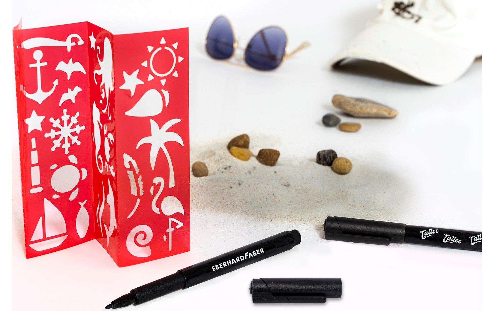 Eberhard Faber Non-Permanent Marker Tattoo Marker – Rundspitze – Schwarz – 2er-Set – Wasserlöslich