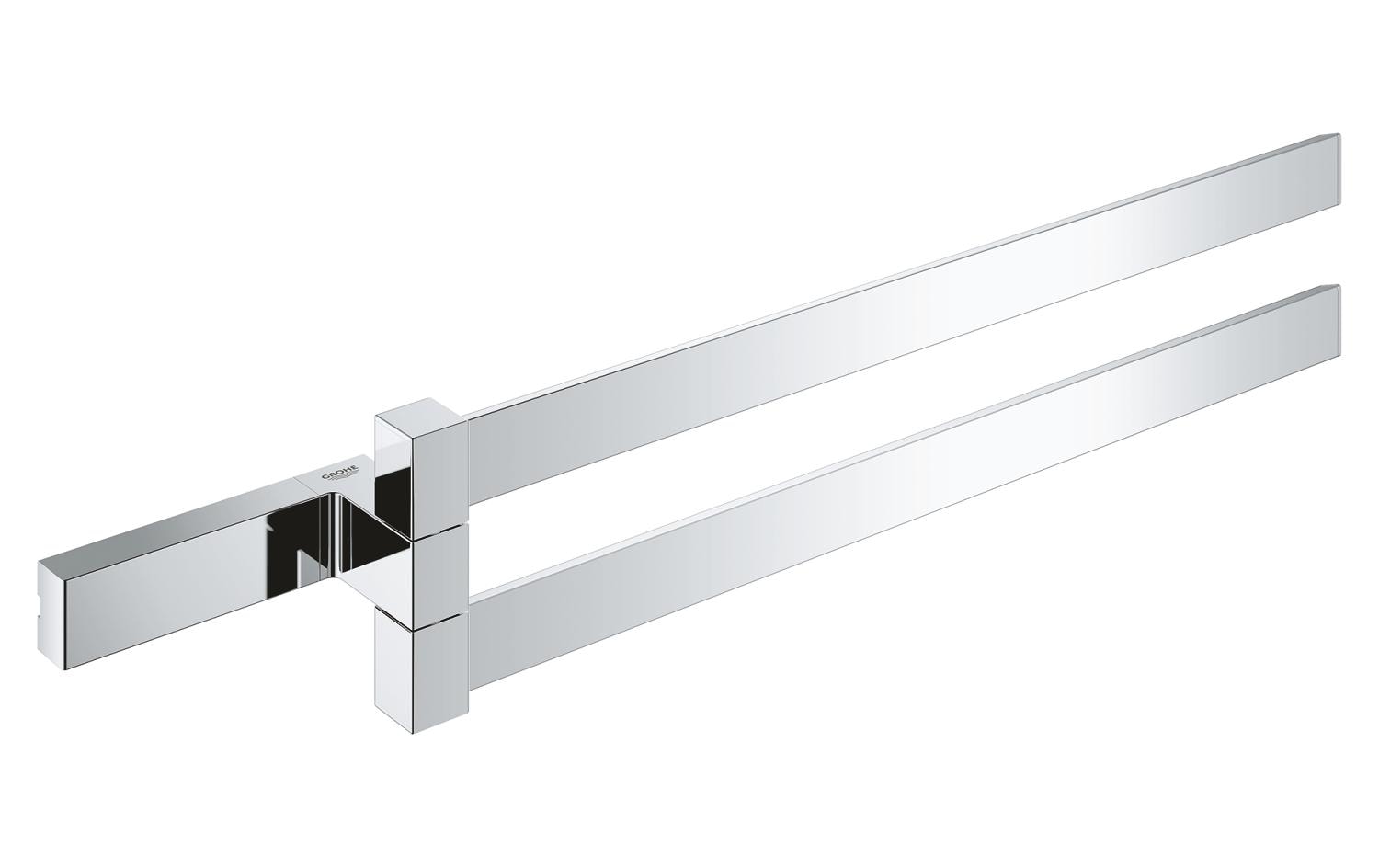 GROHE Selection Cube Handtuchhalter, doppelt – Wandmontage – 40 cm Breite – Chrom – Metall