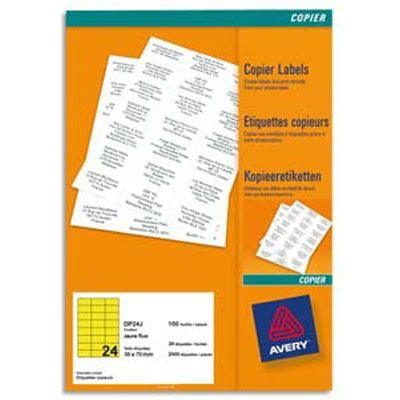 Avery DP24J-100 – Etiketten A4 70 × 35 mm – gelb – 24/Blatt, 100 Blätter (2'400 Stk.)