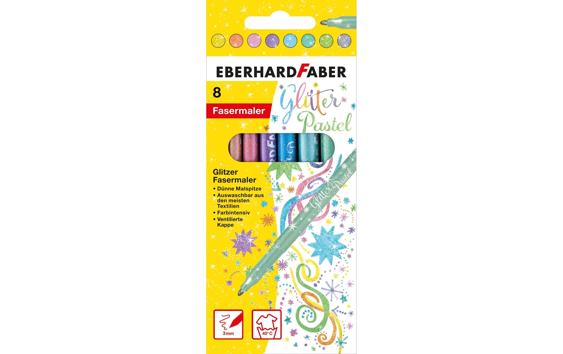 Eberhard Faber Filzstifte, Strichbreite 3 mm, 8 Farben